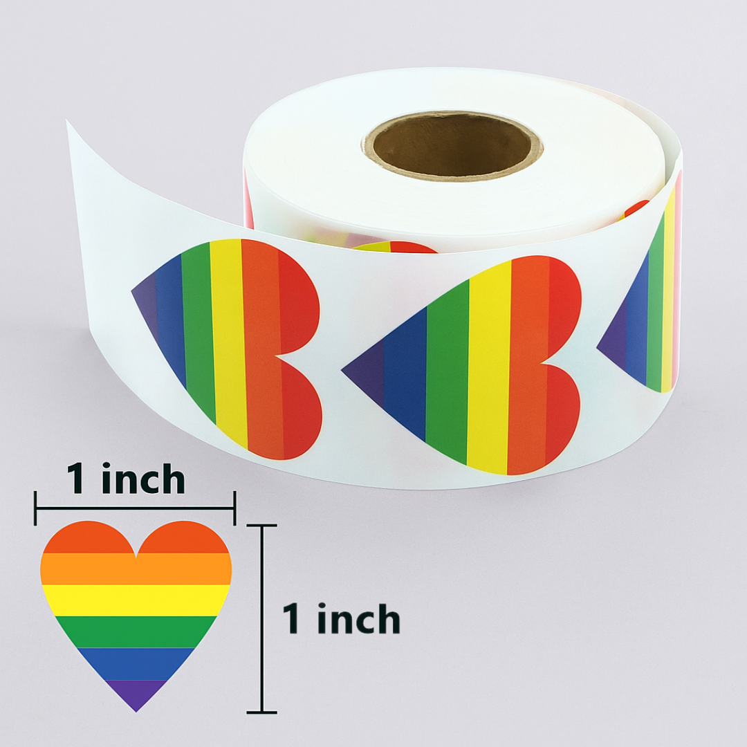 Rolo de Adesivos de Coração
