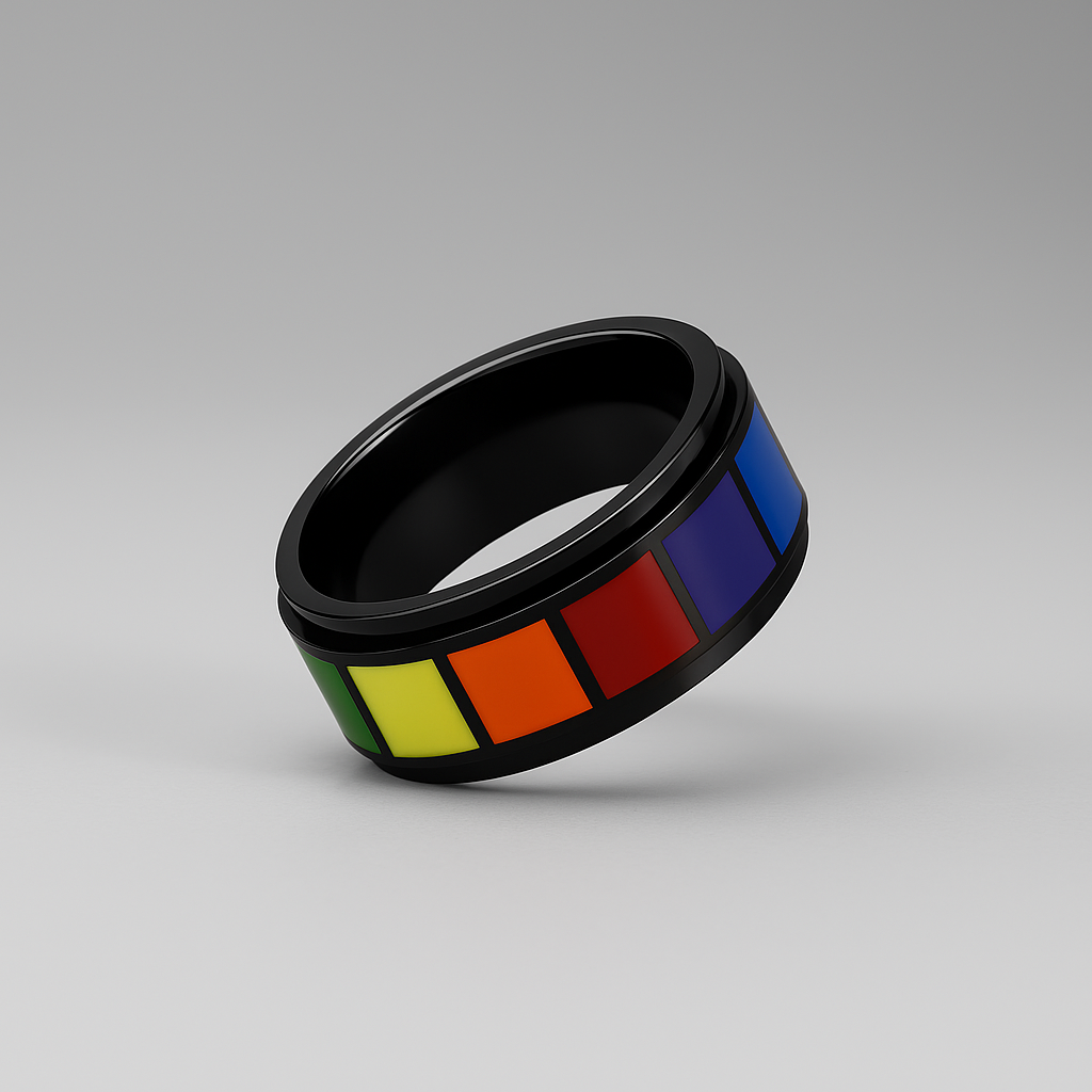 Anel Arco-Íris Preto