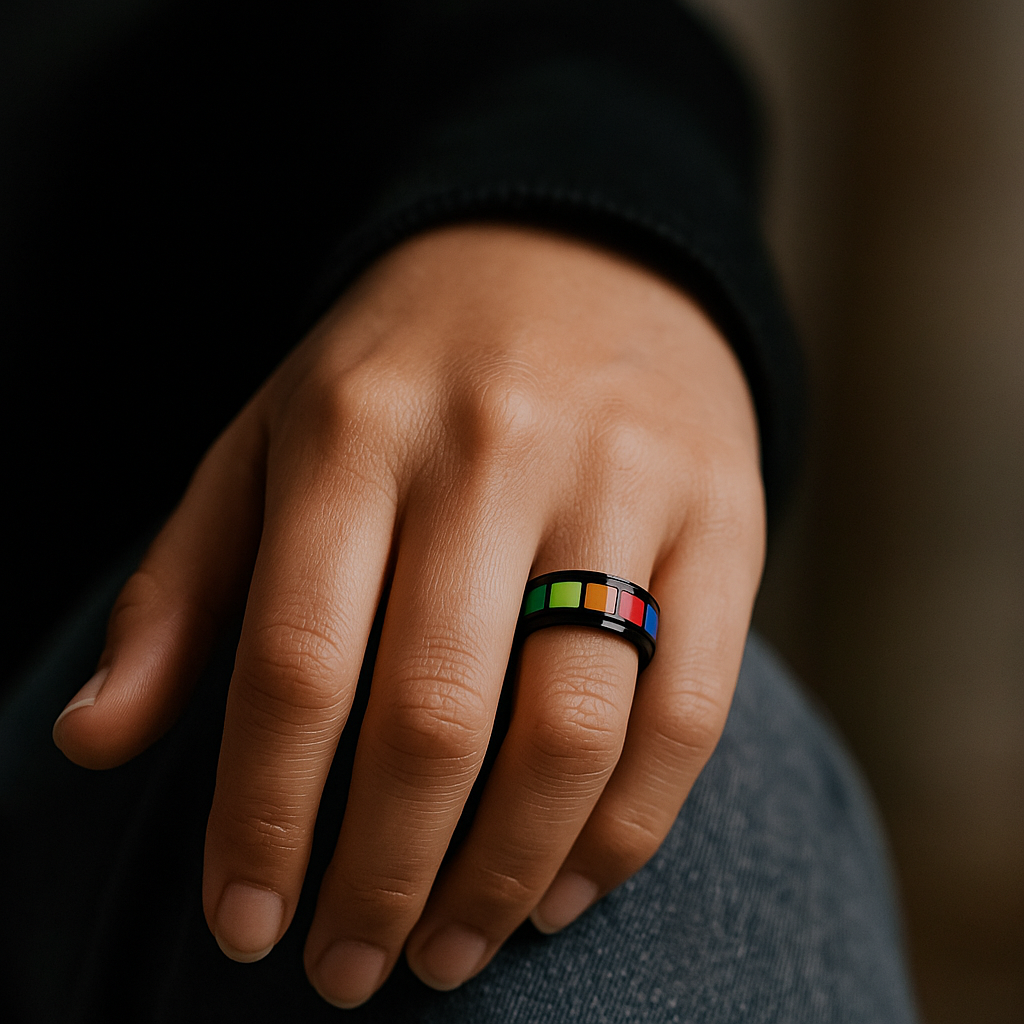 Anel Arco-Íris Preto