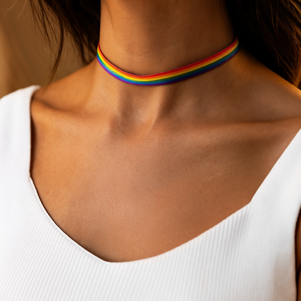 Colar Choker Orgulho Arco-Íris