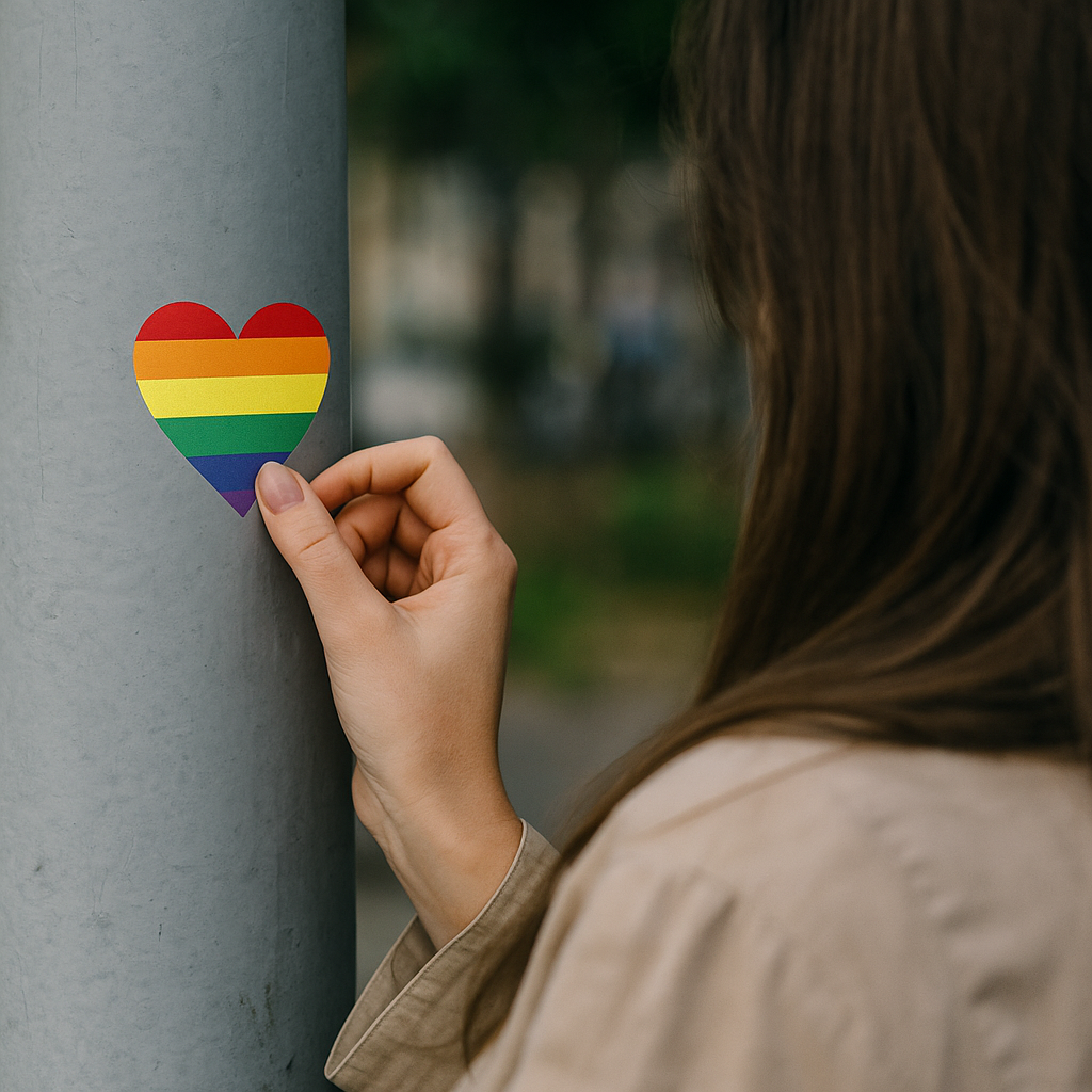 Rolo de Adesivos de Coração