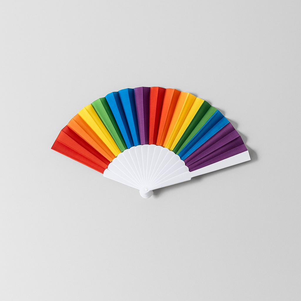 Leque de Mão Dobrável Arco-íris