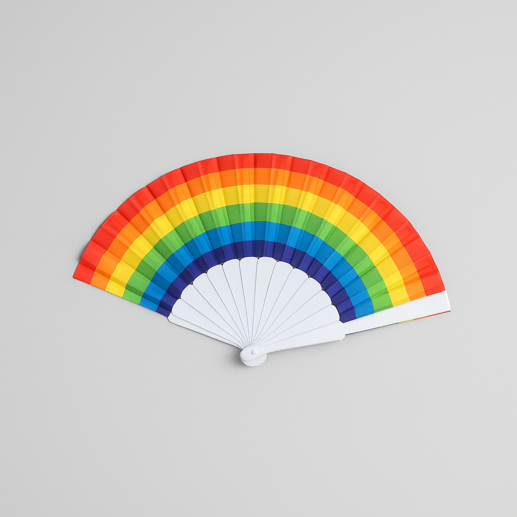 Leque de Mão Dobrável Arco-íris