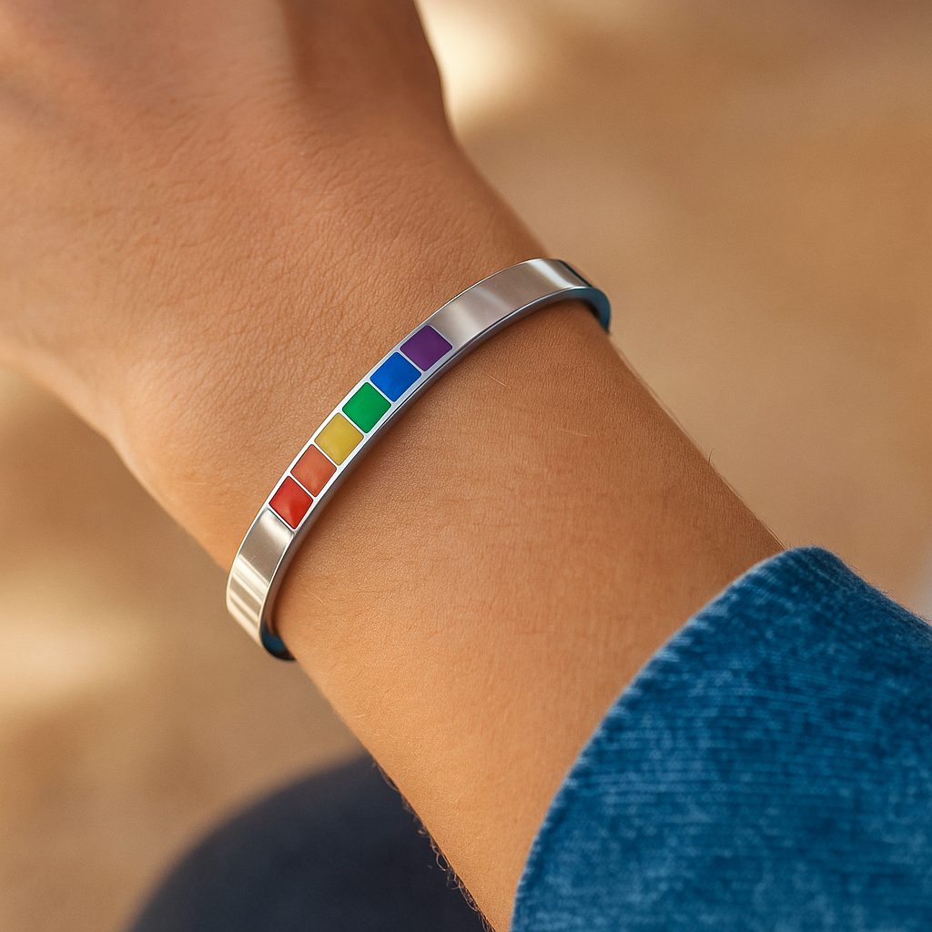 Pulseira Cuff Arco-Íris