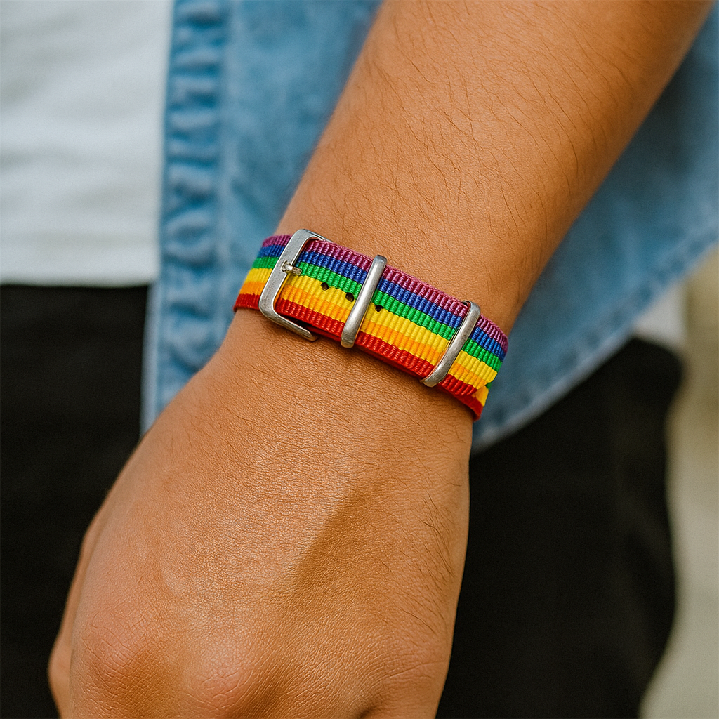 Pulseira de Tira Arco-Íris