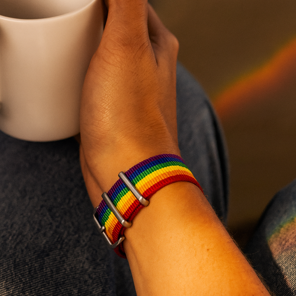 Pulseira de Tira Arco-Íris