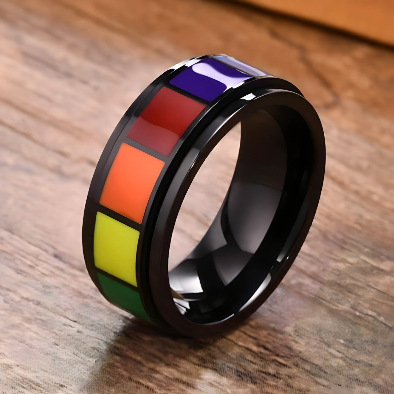 Anel Arco-Íris Preto
