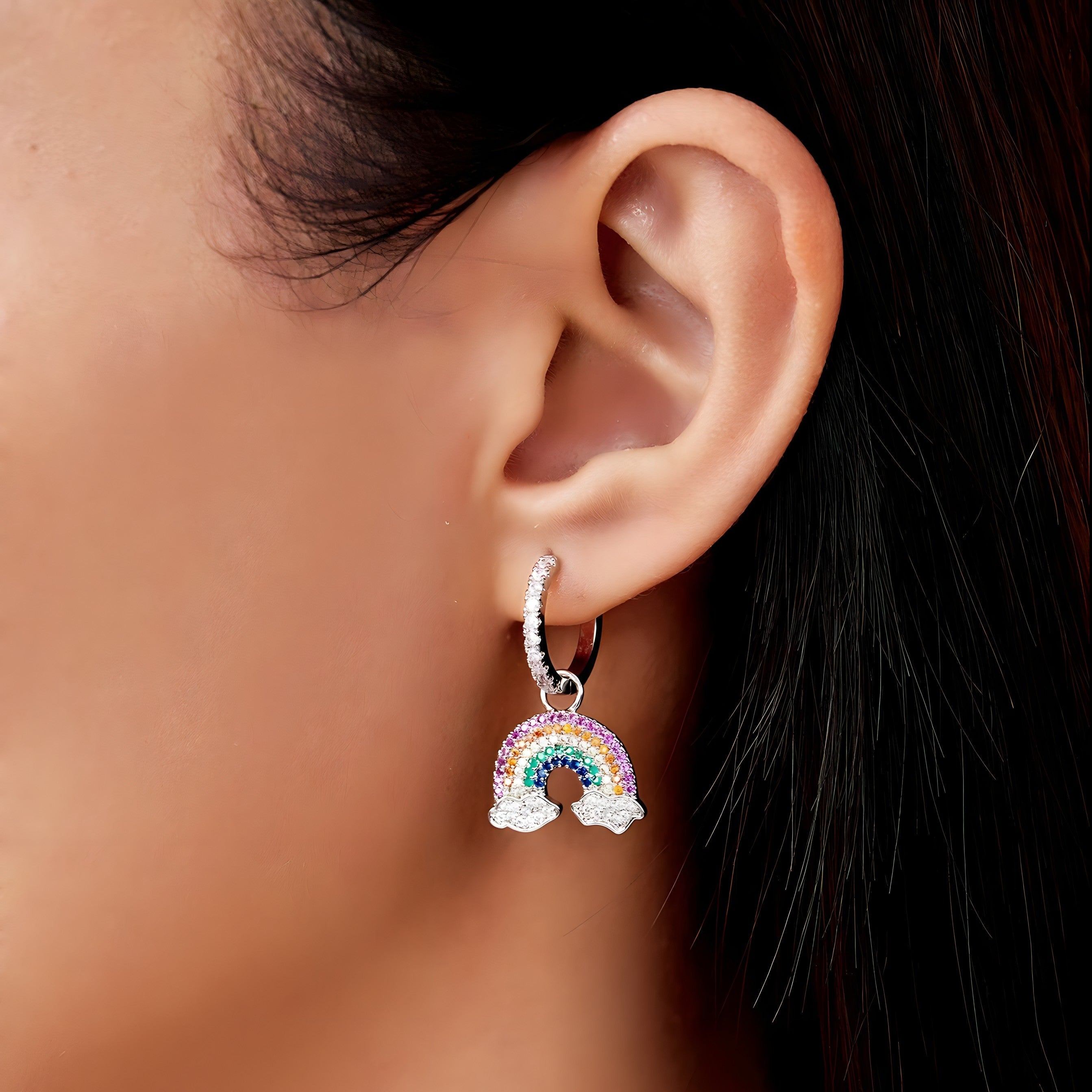 Brincos Arco-Íris Cintilantes