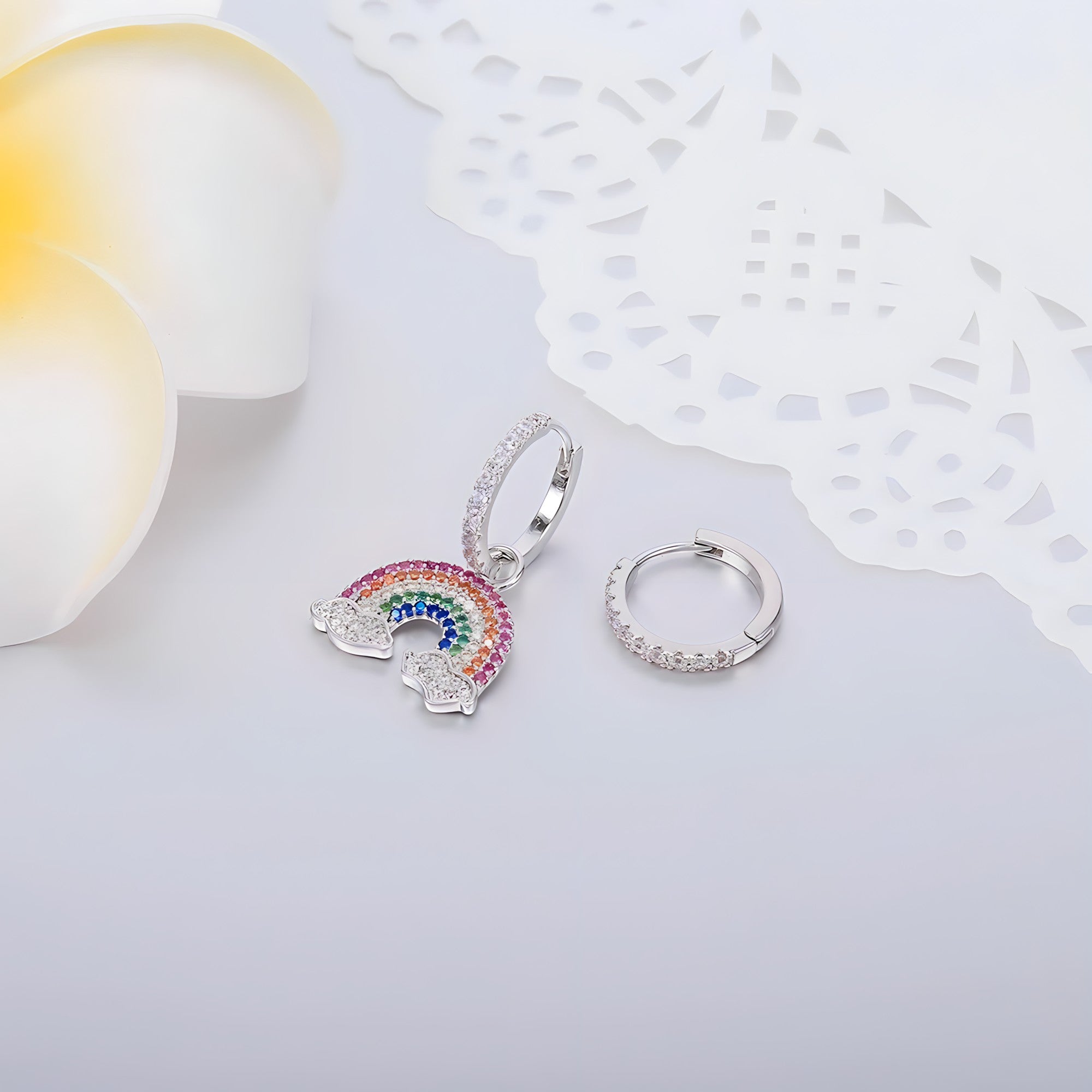 Brincos Arco-Íris Cintilantes